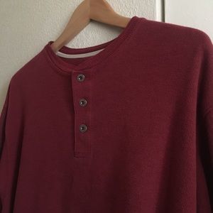 Faded Glory Button Up Thermal Crewneck